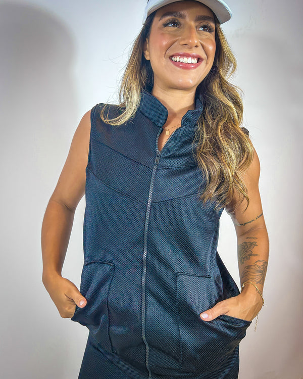 Colete Feminino Gloss em Tecido Tecnológico com Brilho Urbano – Uppfit