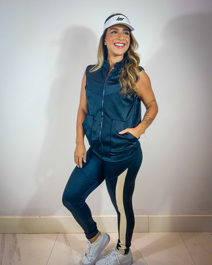 Colete Feminino Gloss em Tecido Tecnológico com Brilho Urbano – Uppfit