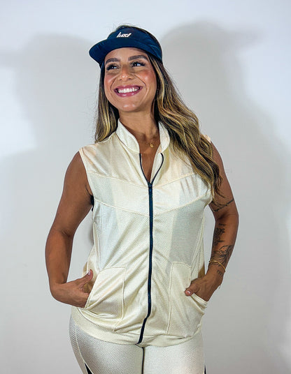 Colete Feminino Gloss em Tecido Tecnológico com Brilho Urbano – Uppfit